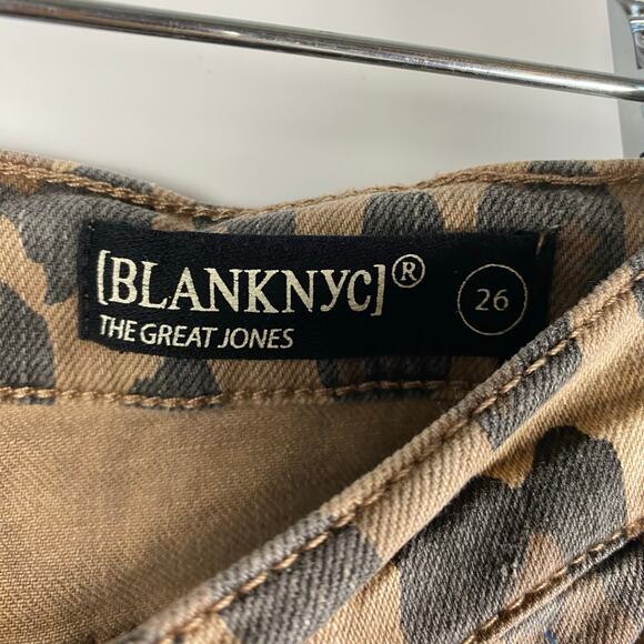 Blank NYC The Great Jones Leopard Jeans High Rise Skinny Tan Womens Size 26 - Picture 6 of 11